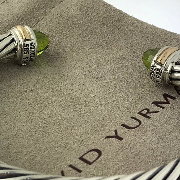 Peridot 14k gold sterling silver David Yurman cuff